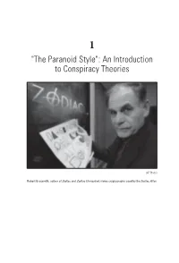 "The Paranoid Style": an Introduction to Conspiracy Theories