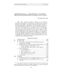 A Procedural Analysis of the Foreign Intelligence Surveillance Courts Kate