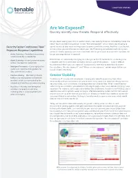 Are We Exposed? Quickly Identify New Threats