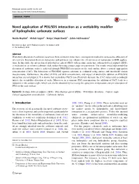 Novel Application of PEG/SDS Interaction As a Wettability Modifier of Hydrophobic Carbonate Surfaces