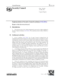 Report of the Secretary-General on the Implementation of Security