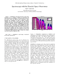 Spectroscopy with the Herschel Space Observatory Paul F