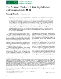 The Persistent Effect of U.S. Civil Rights Protests on Political Attitudes