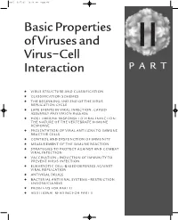 Basic Properties of Viruses and Virus–Cell Interaction