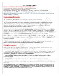 Session Layer Protocols: Dialog Management, Synchronization