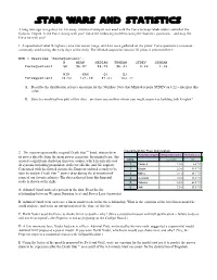 Star Wars and Statistics Copy