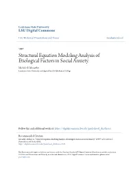 Structural Equation Modeling Analysis of Etiological Factors in Social Anxiety