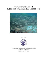 University of Guam-4H Rabbit Fish (Manahak) Project 2014-2015