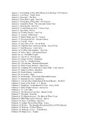 2010 Song List