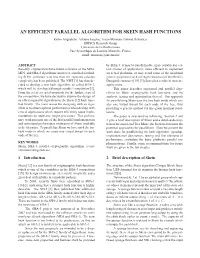 An Efficient Parallel Algorithm for Skein Hash Functions
