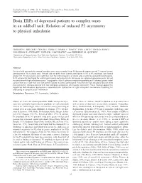 Brain Erps of Depressed Patients to Complex Tones in an Oddball Task: Relation of Reduced P3 Asymmetry to Physical Anhedonia