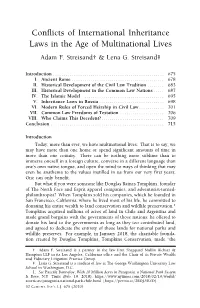 Conflicts of International Inheritance Laws in the Age of Multinational Lives Adam F
