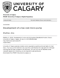 Development of a Low Cost Micro-Pump