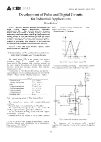 Development of Pulse and Digital Circuits for Industrial Applications Elena Koleva1