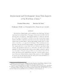 Displacement and Development: Long Term Impacts