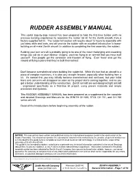 Introduction to Building: RUDDER ASSEMBLY MANUAL