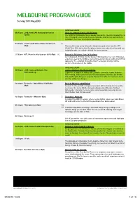 Melbourne Program Guide
