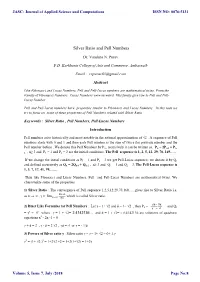 Silver Ratio and Pell Numbers