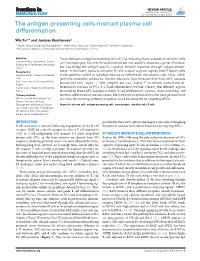 The Antigen Presenting Cells Instruct Plasma Cell Differentiation