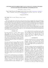 A Method for the Improvement Elevation Data Generated from Automated Photogrammetric Methods Into Sis