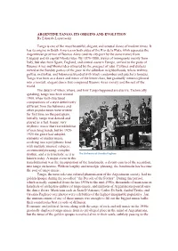 ARGENTINE TANGO, ITS ORIGINS and EVOLUTION by Eduardo Lazarowski