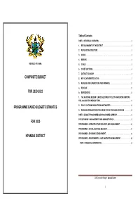 Composite Budget for 2020-2023 Programme Based