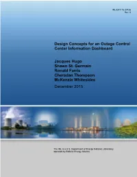 Design Concepts for an Outage Control Center Information Dashboard