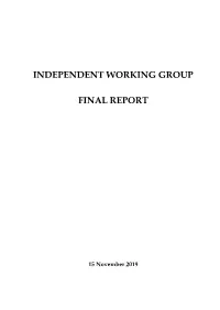Independent Working Group Final Report