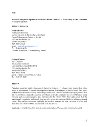 Invalid Voting in an Apolitical and Low Turnout Context: a Case Study of One Canadian Municipal Election