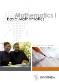 Mathematics I Basic Mathematics