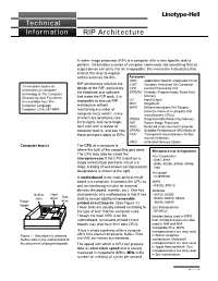 RIP Architecture L Technical Information