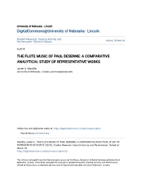 The Flute Music of Paul Desenne: a Comparative Analytical Study of Representative Works
