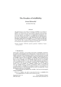 The Paradox of Infallibility
