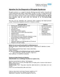 Use of Ajmaline for the Diagnosis of Brugada Syndrome