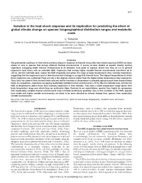 Variation in the Heat Shock Response and Its Implication for Predicting The