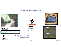 Virtual and Augmented Reality