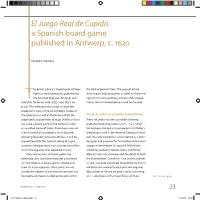 El Juego Real De Cupido: a Spanish Board Game Published in Antwerp, C