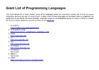 Giant List of Programming Languages