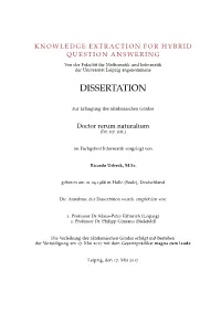 Knowledge Extraction for Hybrid Question Answering