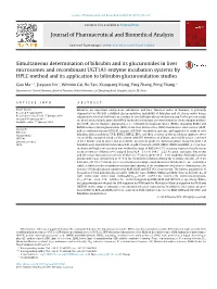 Simultaneous Determination of Bilirubin and Its Glucuronides in Liver