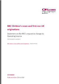 BBC Children's News and First-Run UK Originated Programmes