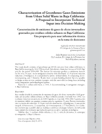 Characterization of Greenhouse Gases Emissions from Urban Solid Waste in Baja California: a Proposal to Incorporate Technical Input Into Decision-Making
