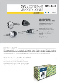CVJ : CONSTANT VELOCITY JOINTS #SECURITYINSIDE with You