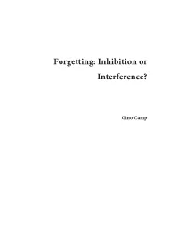 Forgetting: Inhibition Or Interference?