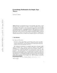 Formalising Mathematics in Simple Type Theory
