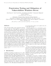 Penetration Testing and Mitigation of Vulnerabilities Windows Server