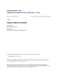 Physics, Chatper 24: Potential
