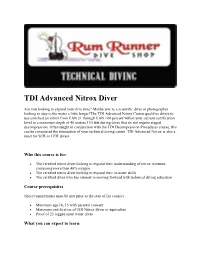 TDI Advanced Nitrox Diver