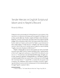 Tender Mercies in English Scriptural Idiom and in Nephi's Record
