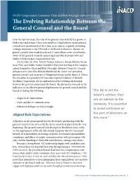 The Evolving Relationship Between the General Counsel and the Board